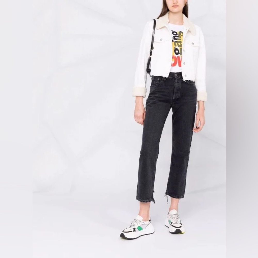 ALGOLDE Lana Cropped amid Rise Jeans | Vintage Straight in Rhyme | Sz.28